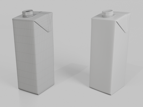 Beverage Carton 1L- Customizable Tilt-Edge Drink Box 3D Modell