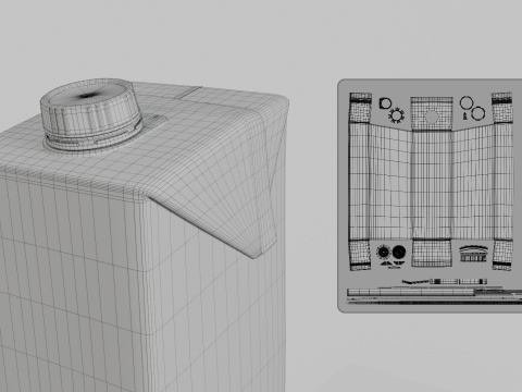 Beverage Carton 1L- Customizable Tilt-Edge Drink Box 3D Modell