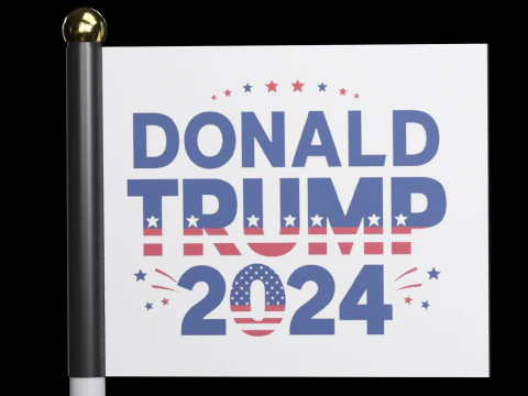 Donald Trump 2024 Flagge 3D Modell