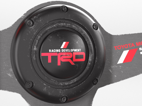 Sports Car Steering Wheel 3D Model