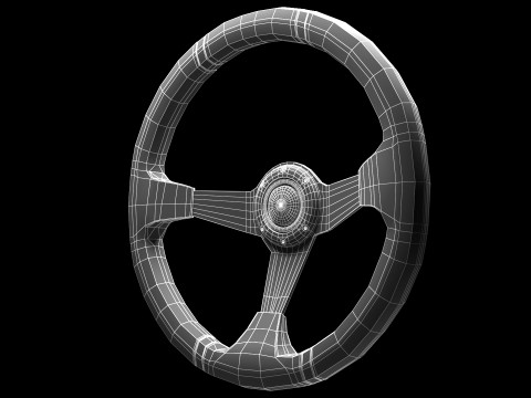 Sports Car Steering Wheel 3D Model