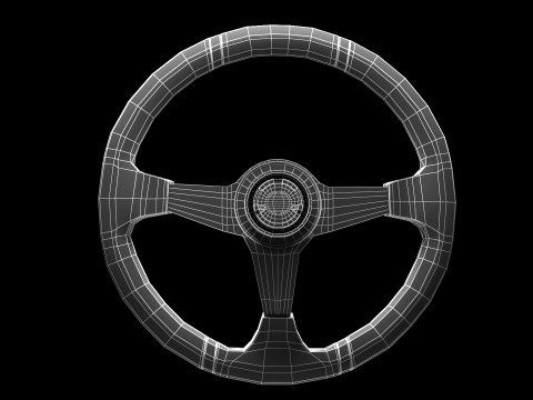 Sports Car Steering Wheel 3D Model