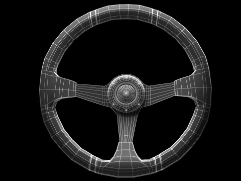 Sports Car Steering Wheel 3D Model