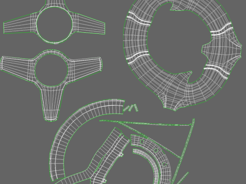 Sports Car Steering Wheel 3D Model