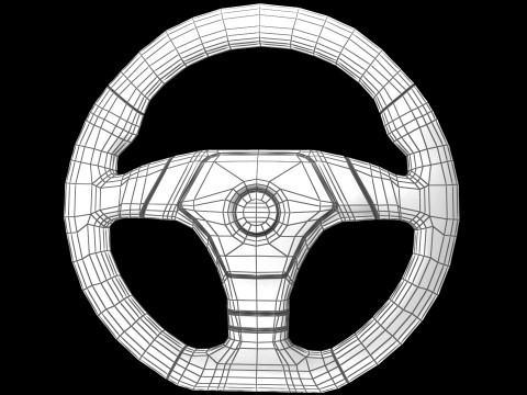 Sports Car Steering Wheel 02 3D-Modell