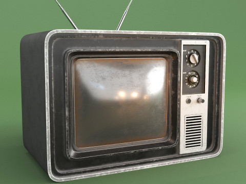 Old Retro CRT TV 3D Model