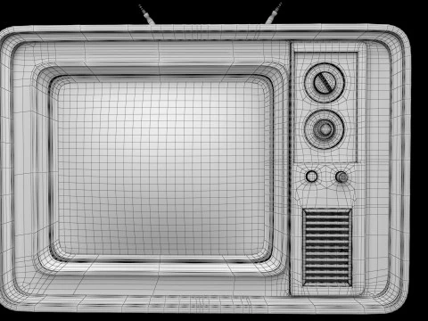 पुराना रेट्रो सीआरटी टीवी 3D मॉडल