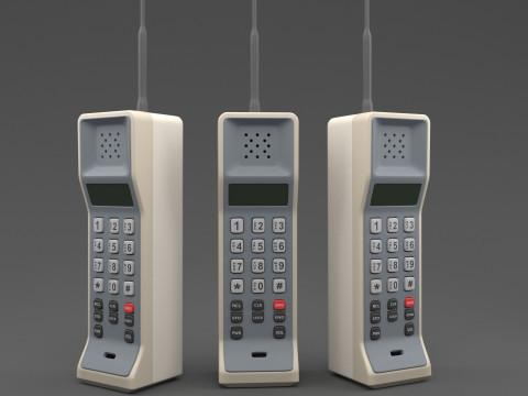 Retro Analog Mobile Phone 3D Model