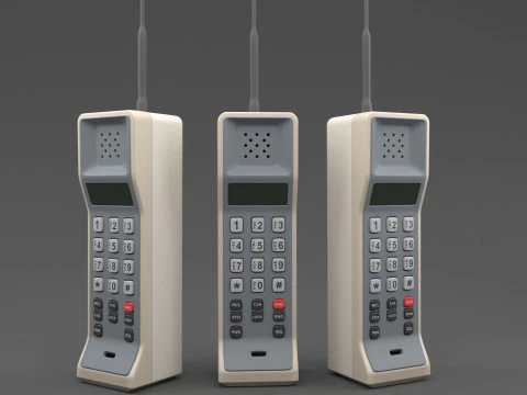 Retro Analog Mobile Phone 3D Model
