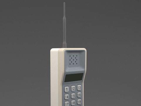 Retro Analog Mobile Phone 3D Model