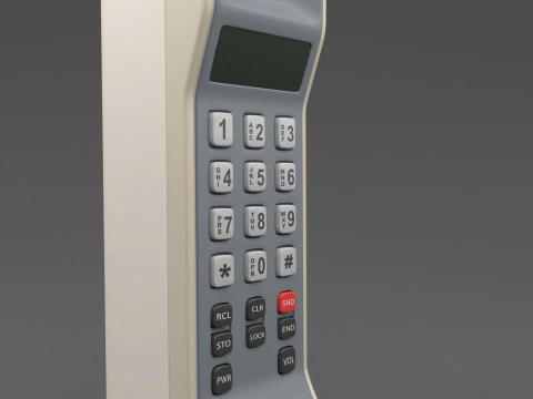 Retro Analog Mobile Phone 3D Model