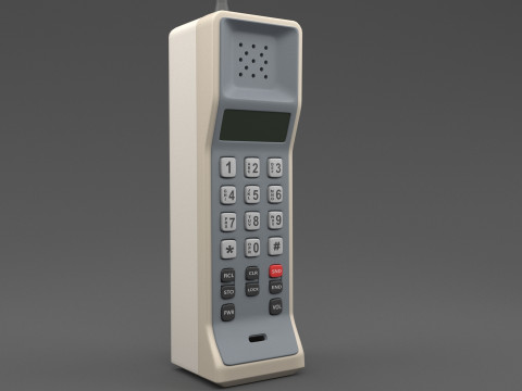 Retro Analog Mobile Phone 3D Model