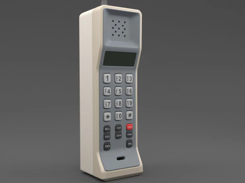 Retro Analog Mobile Phone 3D Model