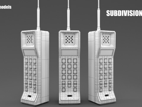 Retro Analog Mobile Phone 3D Model