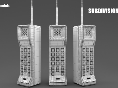 Retro Analog Mobile Phone 3D Model