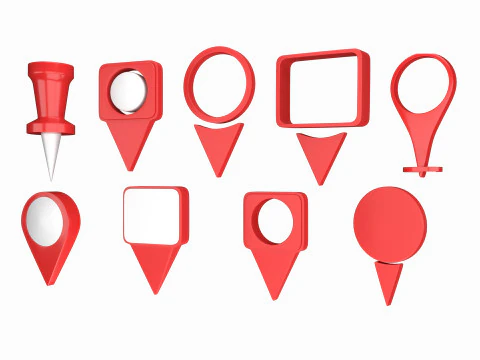 Standortmarkierungen 9 in 1 3D Modell