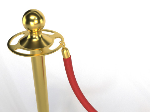 Red Rope Stanchion Modello 3D