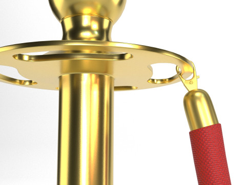 Red Rope Stanchion Modello 3D