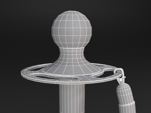 Red Rope Stanchion Modello 3D