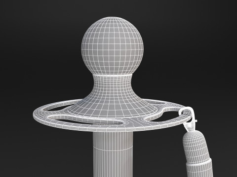 Red Rope Stanchion Modello 3D