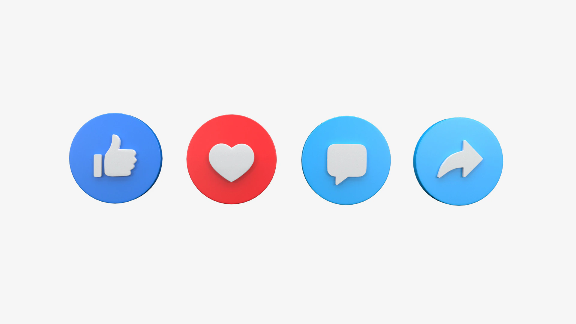 Social Media Icons 3D Model .c4d .max .obj .3ds .fbx .stl .blend 