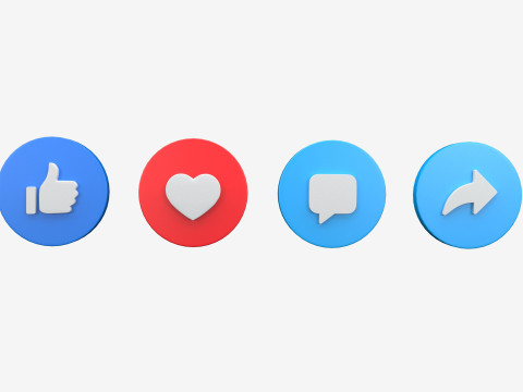 Social Media Icons 3Dモデル