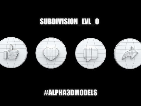 Social Media Icons 3D-Modell