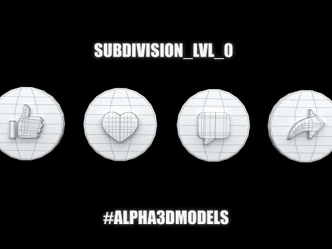 Social Media Icons 3D Model