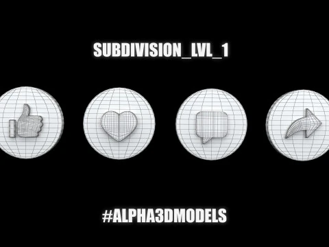 Social Media Icons 3D Model