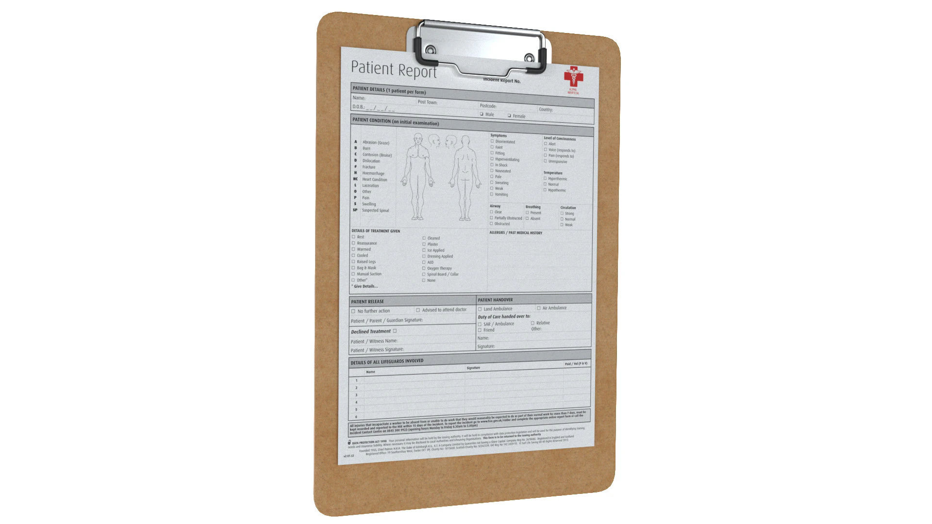 Medical Report Clipboard 3D Model .c4d .max .obj .3ds .fbx .stl .blend