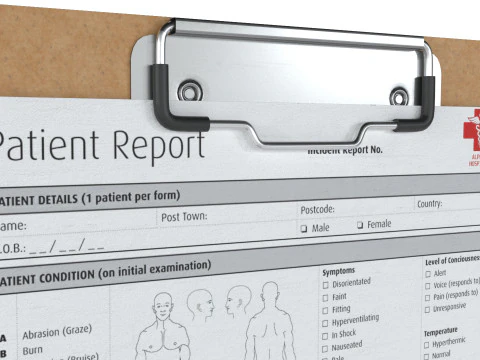 Medical Report Clipboard 3D Model
