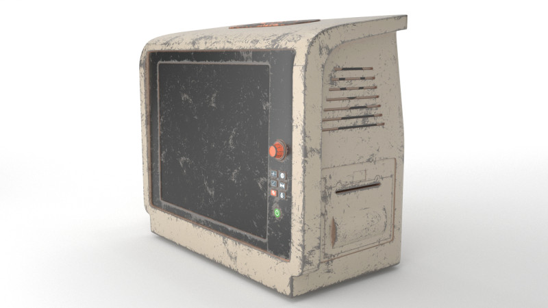 Abandoned Patient Monitor 3D Модель .c4d .max .obj .3ds .fbx .stl .blend