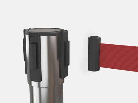 Stanchion with Red Retractable Belt 3D-Modell