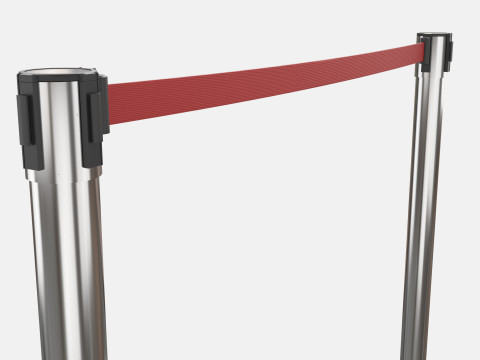 Stanchion with Red Retractable Belt 3D-Modell