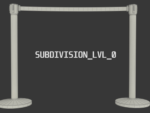 Stanchion with Red Retractable Belt 3D-Modell