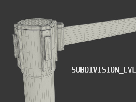 Stanchion with Red Retractable Belt 3D-Modell