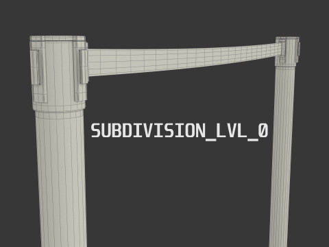 Stanchion with Red Retractable Belt 3D-Modell