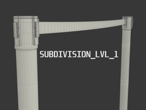 Stanchion with Red Retractable Belt 3D-Modell