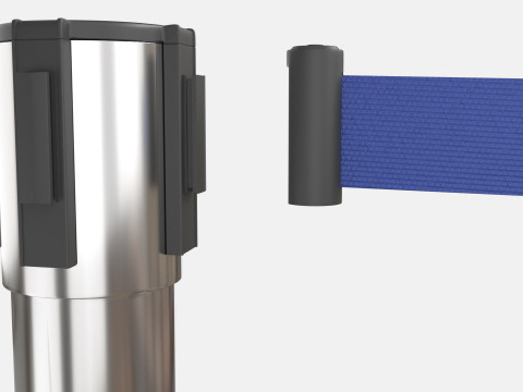 Stanchion with Blue Retractable Belt Modelo 3D
