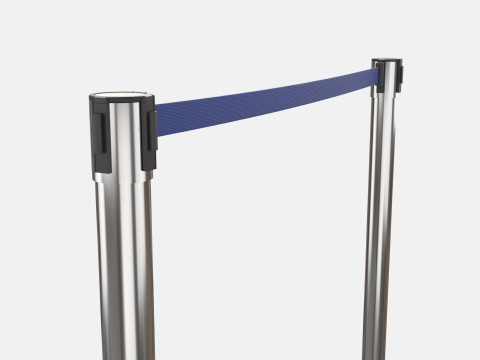 Stanchion with Blue Retractable Belt Modelo 3D