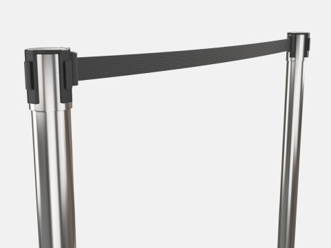 Stanchion with Black Retractable Belt 3D Model