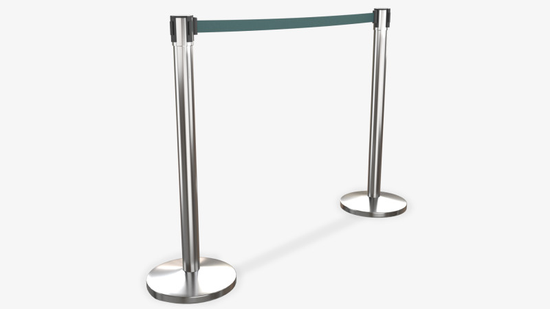 Stanchion with Green Retractable Belt Modelo 3D .c4d .max .obj .3ds .fbx .stl .blend
