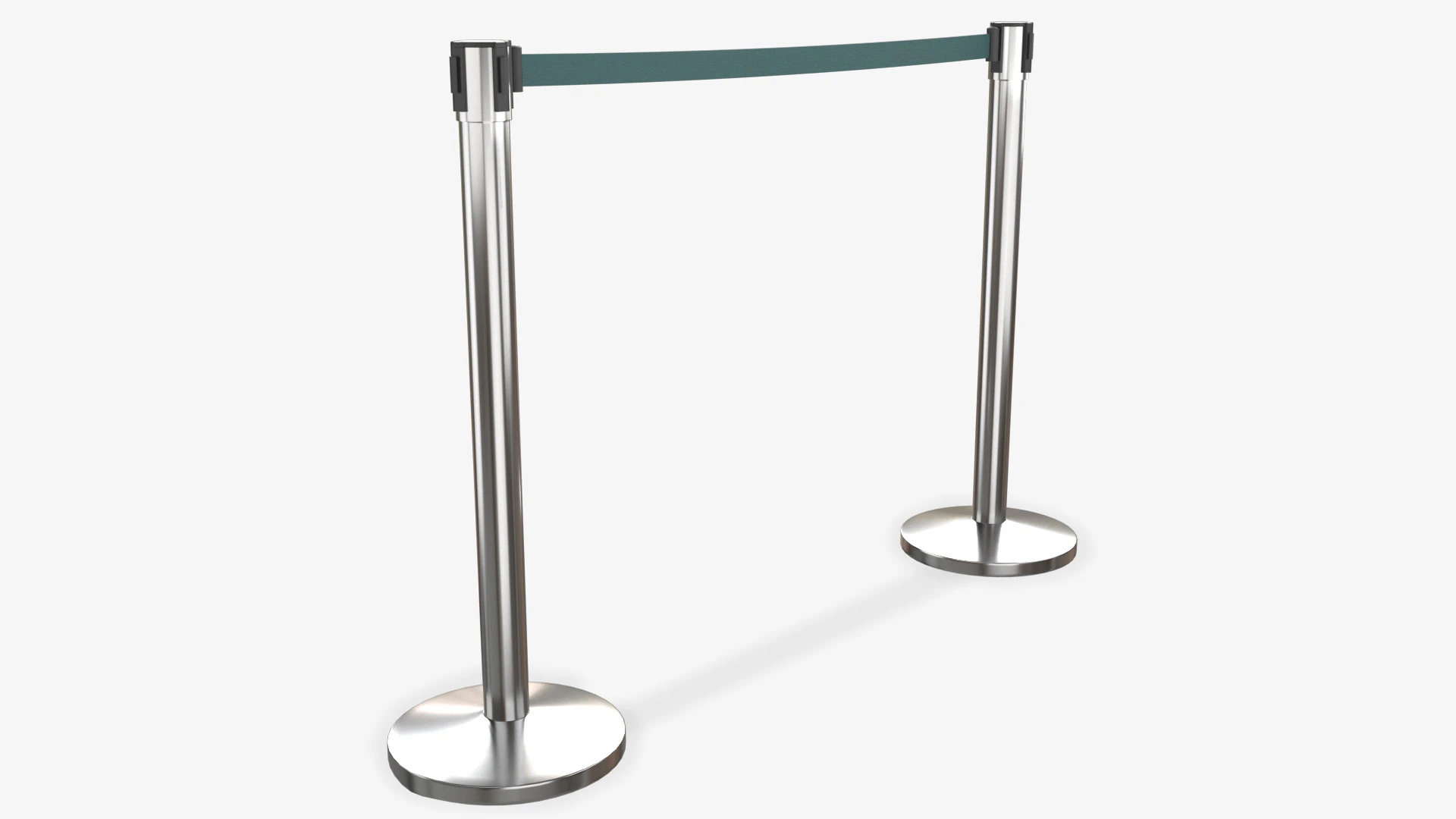 Stanchion with Green Retractable Belt 3D Model .c4d .max .obj .3ds .fbx .stl .blend