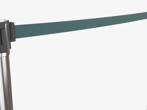 Stanchion with Green Retractable Belt 3D Model