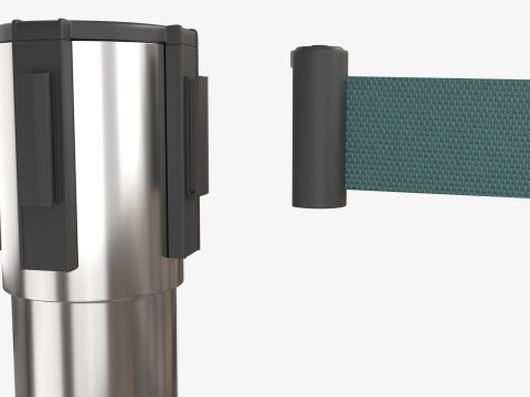 Stanchion with Green Retractable Belt Modelo 3D