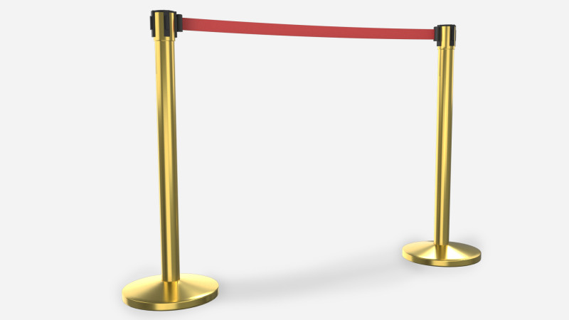 Stanchion with Retractable Belt 3D 모델 .c4d .max .obj .3ds .fbx .stl .blend
