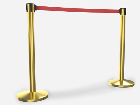 Stanchion with Retractable Belt 3D Model