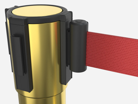 Stanchion with Retractable Belt 3D 모델