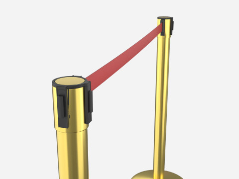 Stanchion with Retractable Belt 3D 모델
