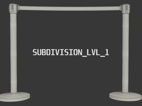 Stanchion with Retractable Belt 3D Model